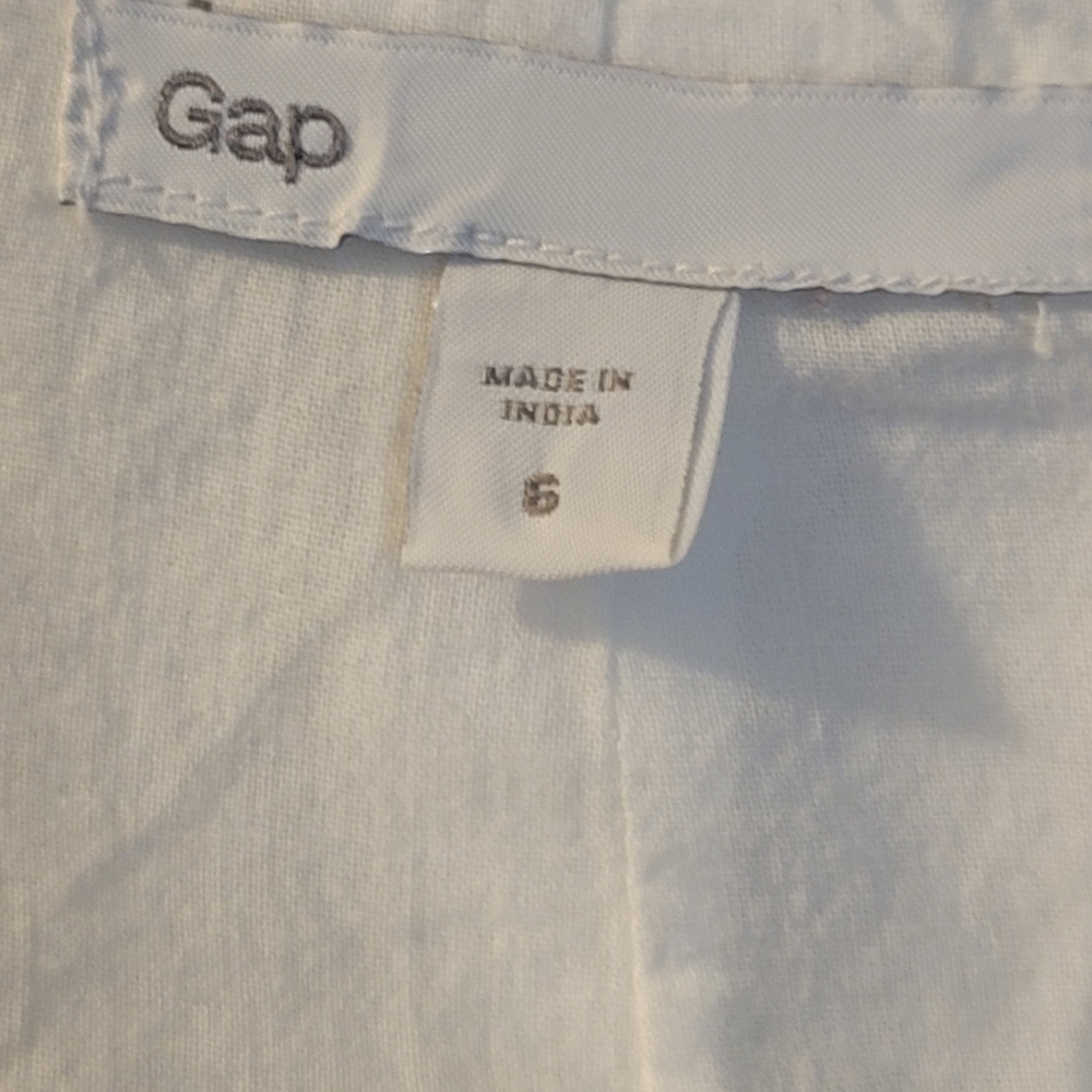 GAP White Sleeveless Pintuck Cotton Shift Dress - Picture 2 of 14